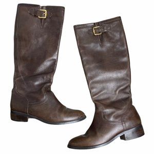 Ralph Lauren Brown Leather Riding Boots Size 6 1/2